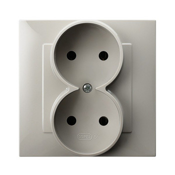 Gniazdo podwójne kompletne z ramką seria SZAFIR kolor Kaszmirowy beż symbol GP-2Z/83