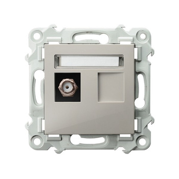 Gniazdo antenowe typu F pojedyncze seria SZAFIR kolor Kaszmirowy beż symbol GPA-1ZF/m/83