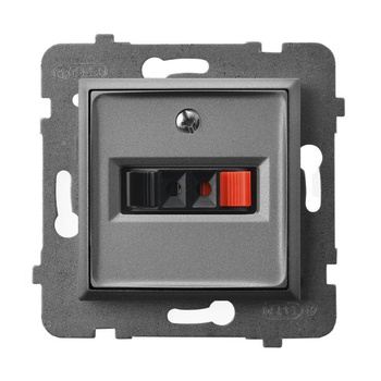 Gniazdo głośnikowe pojedyncze seria ARIA kolor Szary mat symbol GG-1U/m/70