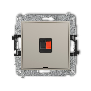 Mechanizm gniazda głośnikowego pojedynczego, bez pola opisowego Karlik seria MINI 60MGGBO-1 kolor taupe