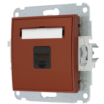 Mechanizm gniazda komputerowego pojedynczego 1xRJ45, kat. 5e, 8-stykowy Karlik seria MINI 63MGK-1 kolor terakota