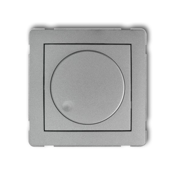 Mechanizm elektronicznego regulatora oświetlenia przyciskowo-obrotowego do współpracy z zasilaczami sterowanymi napięciem 1-10 V Karlik seria DECO 7DRO-3 kolor srebrny metalik