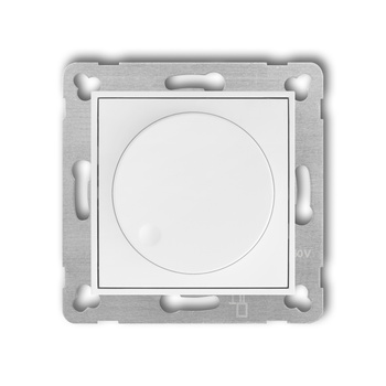 Mechanizm elektronicznego regulatora oświetlenia przyciskowo-obrotowego do współpracy z zasilaczami sterowanymi napięciem 1-10 V Karlik seria MINI 25MRO-3 kolor biały mat