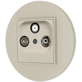 Gniazdo rtv-sat z ramką okrągłą seria MINI kolor taupe