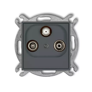 Mechanizm gniazda abonenckiego RTV-SAT końcowego multimedialnego Internet Karlik seria ICON 28IGM kolor grafitowy mat