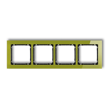 Ramka uniwersalna poczwórna - efekt szkła ramka zielona; spód czarny Karlik seria DECO 2-12-DRS-4 kolor zielony
