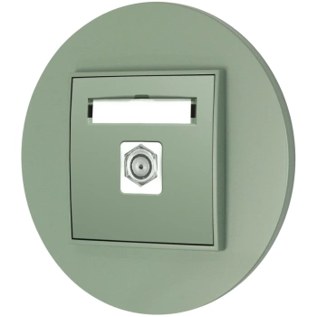 Gniazdo antenowe 1x z ramką okrągłą seria MINI kolor szałwiowy