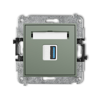 Mechanizm gniazda pojedynczego USB A-A 3.0 Karlik seria MINI 61MGUSB-5 kolor szałwiowy
