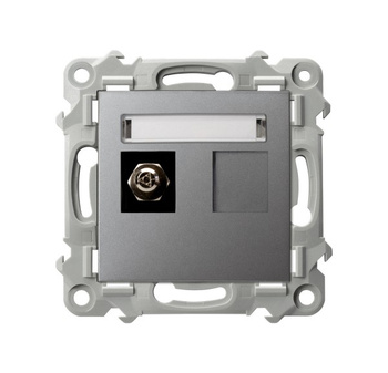 Gniazdo ekwipotencjalne pojedyncze seria SZAFIR kolor Szary mat symbol GPE-1Z/m/70