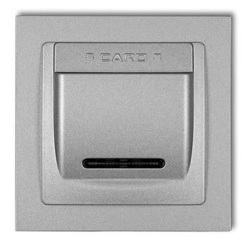 Łącznik hotelowy z ramką uniwersalną pojedynczą z tworzywa DECO Karlik seria DECO 7DSH-1 kolor srebrny metalik