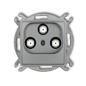 Mechanizm gniazda multimedialnego 3F DATA Vectra Karlik seria ICON 7IGMV kolor srebrny metalik