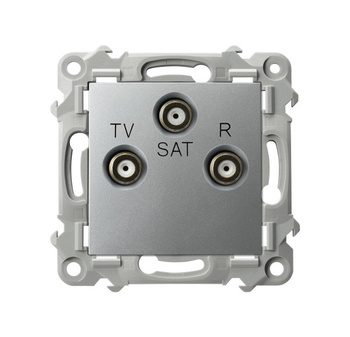 Gniazdo RTV-SAT końcowe seria SZAFIR kolor Srebro symbol GPA-ZS/m/18