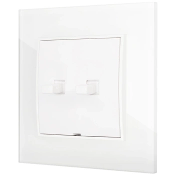 Włącznik roletowy w stylu USA ramka kwadratowa efekt szkła seria ICON kolor biały