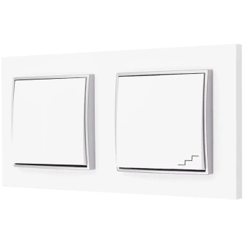 Włącznik światła pojedynczy i schodowy kolor biały/srebrny