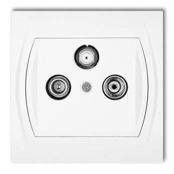 Gniazdo abonenckie RTV-SAT końcowe 1,5dB Karlik seria LOGO LGS kolor biały