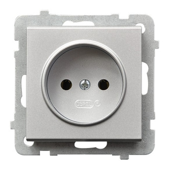 Gniazdo pojedyncze seria SONATA kolor Srebro mat symbol GP-1R/m/38