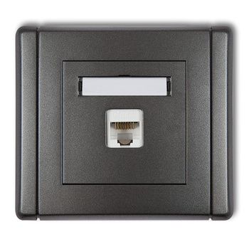 Gniazdo komputerowe pojedyncze 1xRJ45, kat. 6, 8-stykowe Karlik seria FLEXI 11FGK-3 kolor grafitowy