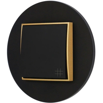 Włącznik krzyżowy z ramką okrągłą seria MINI kolor czarny złoty