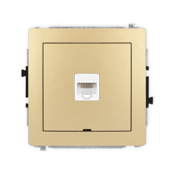 Mechanizm gniazda komputerowego pojedynczego 1xRJ45, kat. 5e, 8-stykowy, bez pola opisowego Karlik seria DECO 29DGKBO-1 kolor złoty