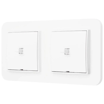 Dwa włączniki pojedyncze w stylu USA ramka zaokrąglona seria Mini kolor biały