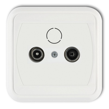 Gniazdo abonenckie RTV przelotowe 15dB Karlik seria LIZA GAP-1L15 kolor biały