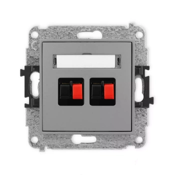 Mechanizm gniazda głośnikowego podwójnego Karlik seria ICON 27IGG-2 kolor szary mat