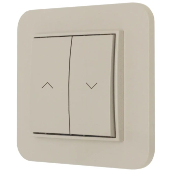 Włącznik roletowy zwierny z ramką zaokrągloną seria MINI kolor taupe