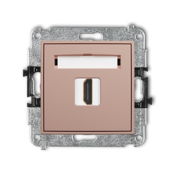 Mechanizm gniazda pojedynczego HDMI 2.1, 8K Karlik seria ICON 62IHDMI-5 kolor łososiowy