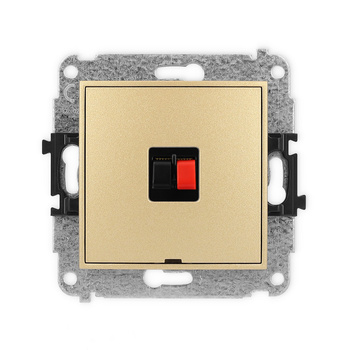 Mechanizm gniazda głośnikowego pojedynczego, bez pola opisowego Karlik seria ICON 29IGGBO-1 kolor złoty