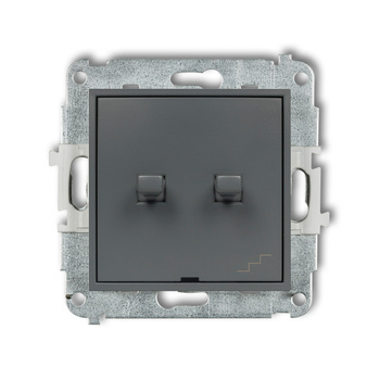 Mechanizm łącznika jednobiegunowego ze schodowym osobne zasilanie w stylu amerykańskim Karlik seria ICON 28IWPUS-10.2 kolor grafitowy mat