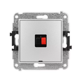 Mechanizm gniazda głośnikowego pojedynczego, bez pola opisowego Karlik seria ICON 7IGGBO-1 kolor srebrny metalik