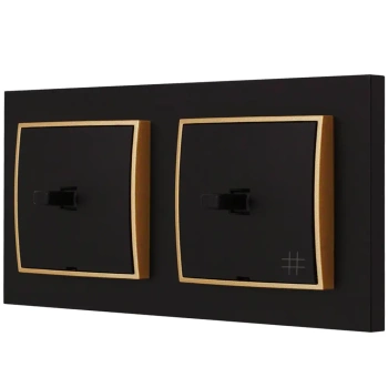 Włącznik światła pojedynczy i krzyżowy usa kolor czarny mat/złoty