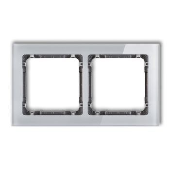 Ramka uniwersalna podwójna - efekt szkła ramka: szara; spód: grafitowy Karlik seria DECO 15-11-DRS-2 kolor szary