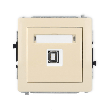 Mechanizm gniazda pojedynczego USB A-B 2.0 Karlik seria DECO 1DGUSB-3 kolor beżowy