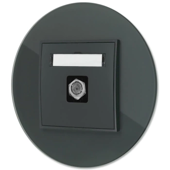 Gniazdo antenowe 1x z ramką okrągłą efekt szkła seria ICON kolor grafitowy mat