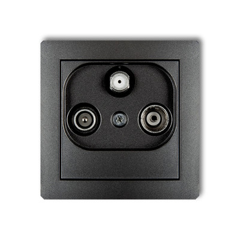 Mechanizm gniazda abonenckiego RTV-SAT końcowego multimedialnego Internet Karlik seria DECO 11DGM kolor grafitowy