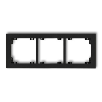 Ramka uniwersalna potrójna z tworzywa Karlik seria DECO 12DR-3 kolor czarny mat