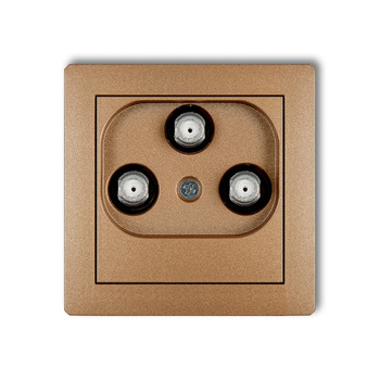 Mechanizm gniazda multimedialnego 3F DATA Vectra Karlik seria DECO 8DGMV kolor złoty metalik