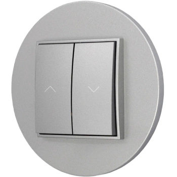 Włącznik roletowy z blokadą z ramką okrągłą seria MINI kolor srebrny