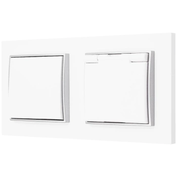 Włącznik z gniazdkiem hermetycznym kolor biały/srebrny 20