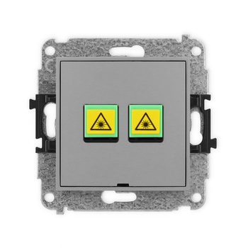 Mechanizm gniazda światłowodowego/optycznego podwójnego, bez pola opisowego Karlik seria ICON 27IGOPBO-2 kolor szary mat