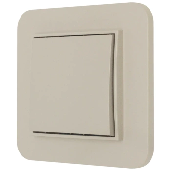 Włącznik pojedynczy z ramką zaokrągloną seria MINI kolor taupe