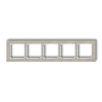 Ramka uniwersalna pięciokrotna - beton ramka: jasnoszara; spód: biały Karlik seria DECO 27-0-DRB-5 kolor jasnoszary