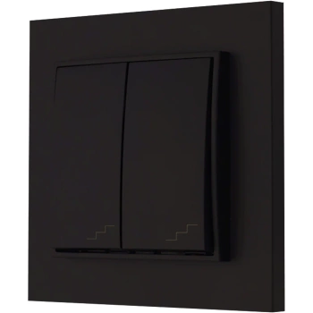 Włącznik schodowy podwójny z ramką kolor czarny mat