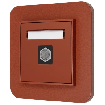 Gniazdo antenowe 1x z ramką zaokrągloną seria MINI kolor terakota