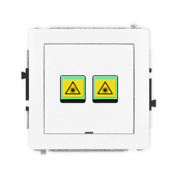 Mechanizm gniazda światłowodowego/optycznego podwójnego, bez pola opisowego Karlik seria DECO 25DGOPBO-2 kolor biały mat