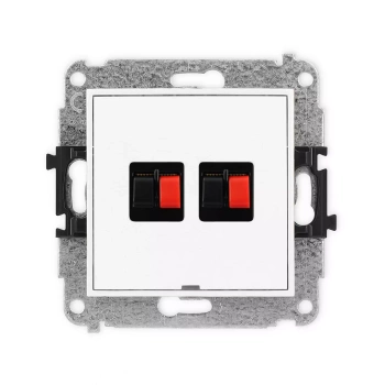 Mechanizm gniazda głośnikowego podwójnego, bez pola opisowego Karlik seria ICON IGGBO-2 kolor biały