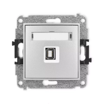 Mechanizm gniazda pojedynczego USB A-B 2.0 Karlik seria ICON 7IGUSB-3 kolor srebrny metalik