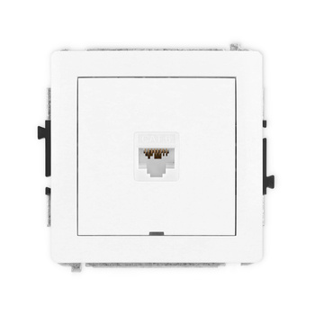 Mechanizm gniazda komputerowego pojedynczego 1xRJ45, kat. 6A, 8-stykowy, bez pola opisowego Karlik seria DECO DGKBO-7 kolor biały