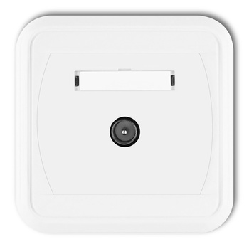 Gniazdo antenowe pojedyncze TV Karlik seria LIZA GTV-1L kolor biały